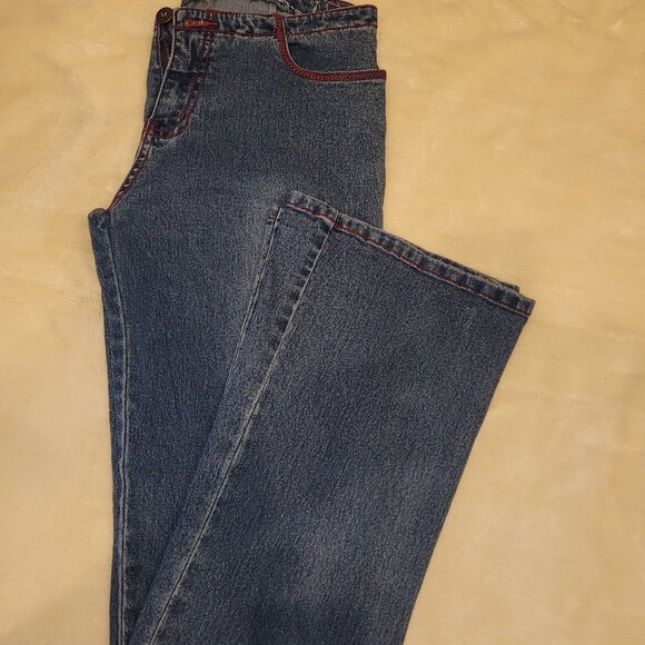 Max Studio Jeans 6 Dark Blue Wash with Red Stitching - Picture 2 of 8